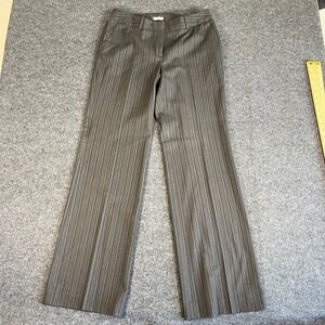 Semantiks Womens Grey Pinstripe Wide Leg Dress Pants Size 6 Career Trousers